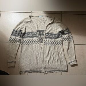 Women’s Beige and Gray cardigan sweater